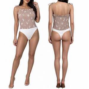 Le Lis Brown Smocked Bodysuit Size S